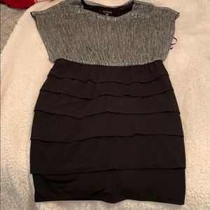 Silver and black dress
